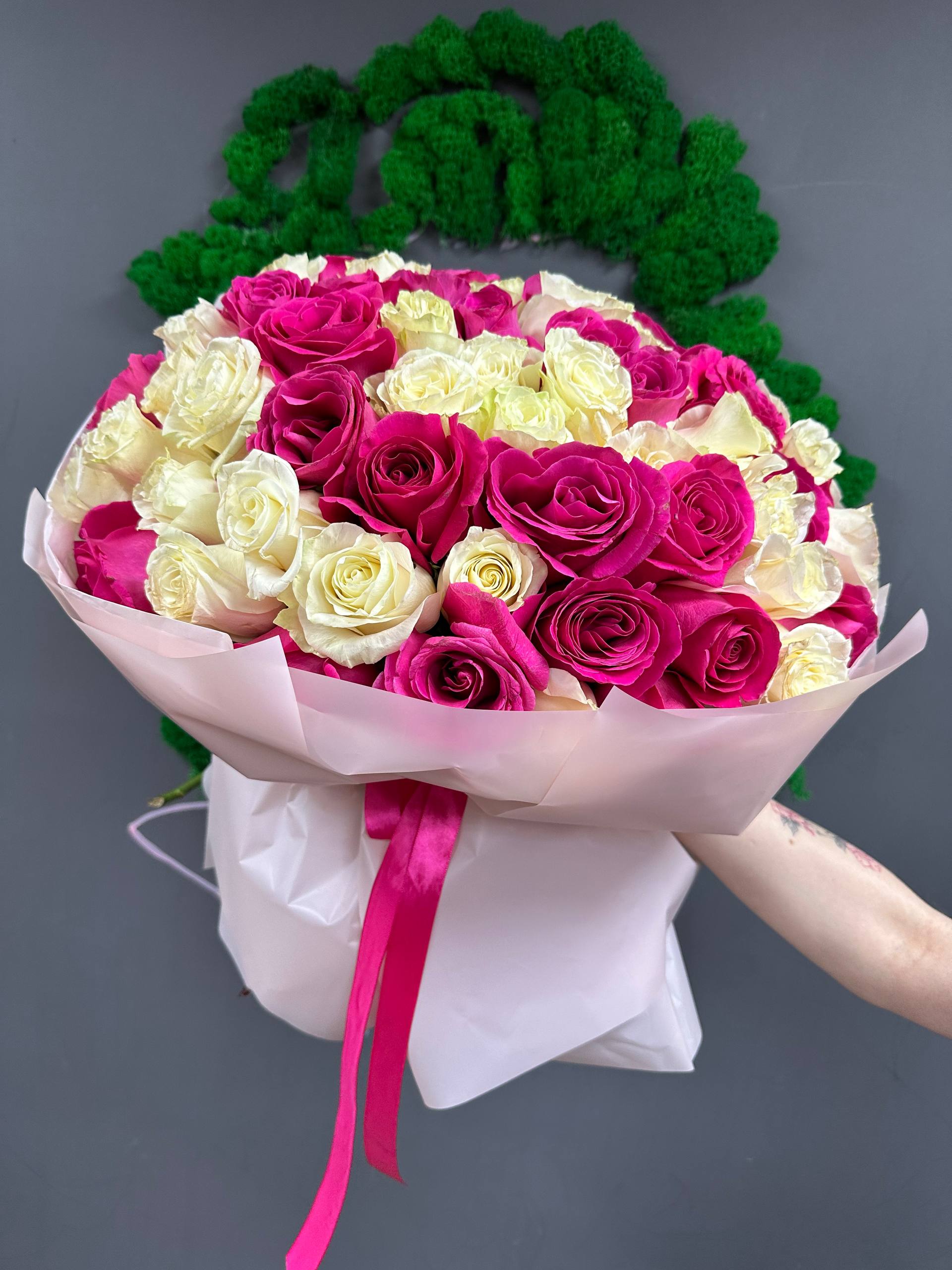 101 белая и розовая микс