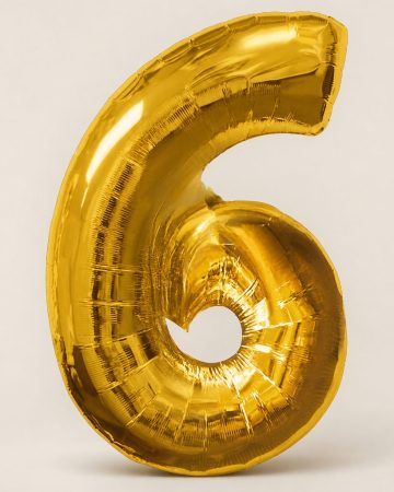 Золотая цифра "6"
